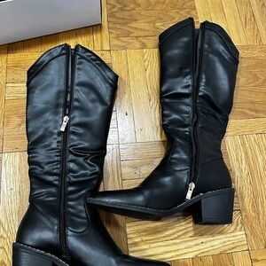 Black Leather Women's Boots